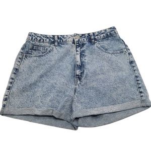 Refuge - Acid Wash Mom Jean Shorts